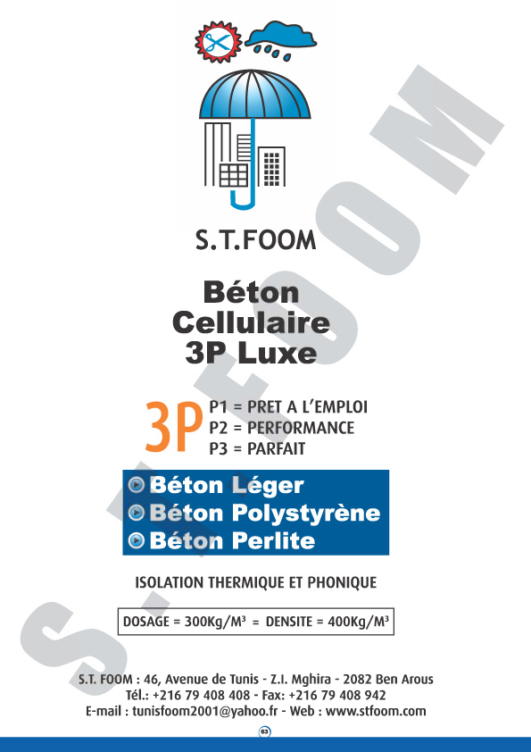 fiche technique beton cellualire STFOOM-63